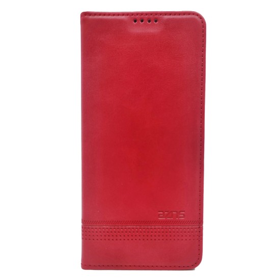 Leather Flip Cover with Internal Pocket for Samsung Galaxy S23 Red